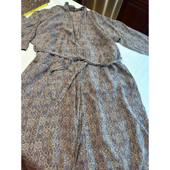 Vintage Christian Dior Monsieur 100% Silk Print Robe Size OS - Picture 4 of 15